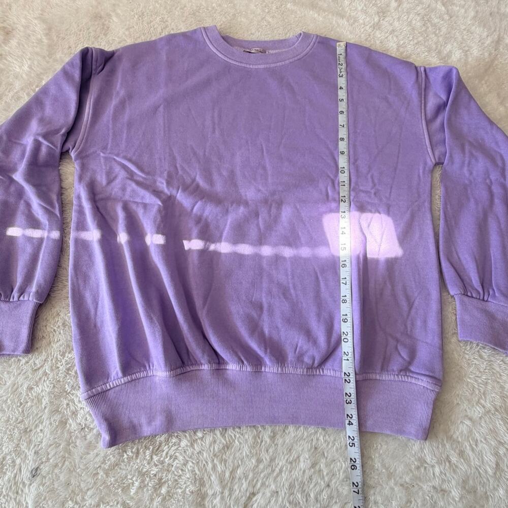 Zenana Soft Fleece Sweatshirt Small Light Plum Lavender Oversized Pullover - Picture 2 of 7